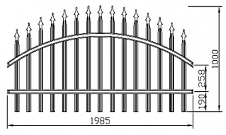 Obloukové plotové pole 'Standart' 1